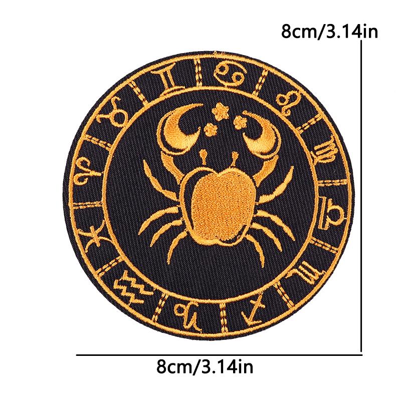 12 Zodiac Signs Embroidery Patch Iron On Patches Complete Set Horoscope Constellation Design for Jacket Backpack Daily Decor