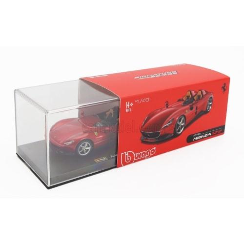 Bburago Ferrari Monza 1/43 scale diecast model car, FERRARI MONZA SP2 2018 (Red Metallic), Signature Series