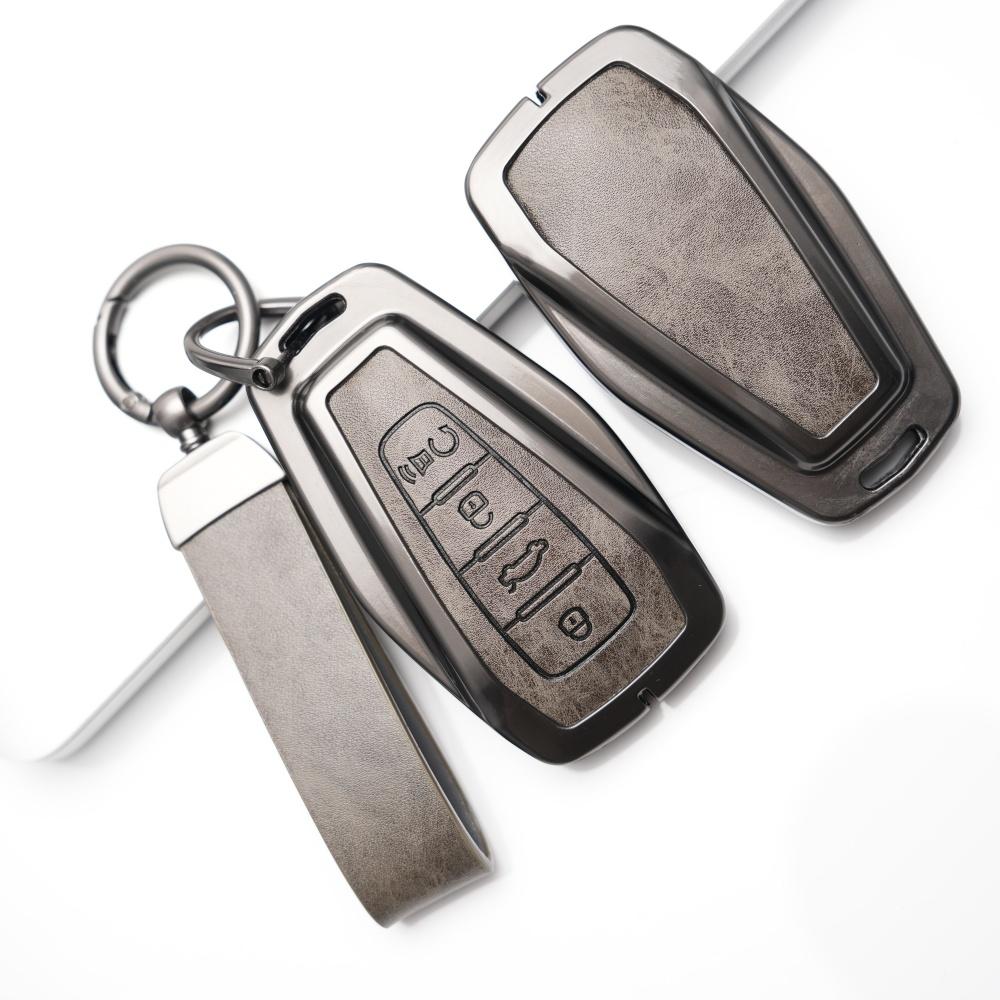 Zinc Alloy Leather Car Key Cover Case For Geely Coolray X6 Emgrand Global Hawk Gx7 Remote Car Accessories Shell Holder