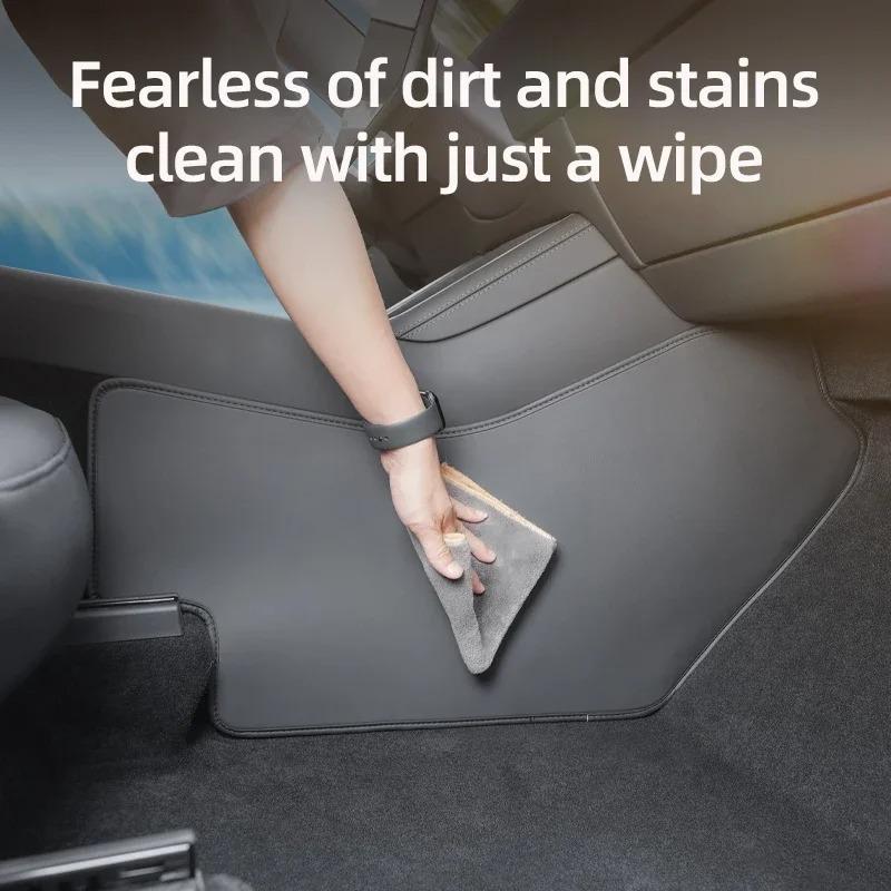 For Tesla Model Y Juniper Model 3 Highland Center Control Side Anti-kick Pad Leather Anti Fouling Pad Foot Mat Car Accessories