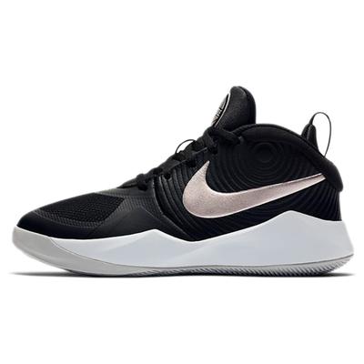 Team Hustle D 9 Abrasion Resistant Breathable Slip Resistant Mid Top Children's Basketball Shoes Black Silver Sneakers AQ4224-001