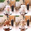 Cartoon Cute Bear With Cherry Scarf And Skirt Plush Toy Pendant Keychain