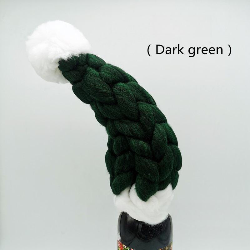 

Cute Christmas Wine Bottle Cover Cap Red Green Xmas Hats Scarf Home Ornament Festival Party Tableware Decoration Supplies зелений