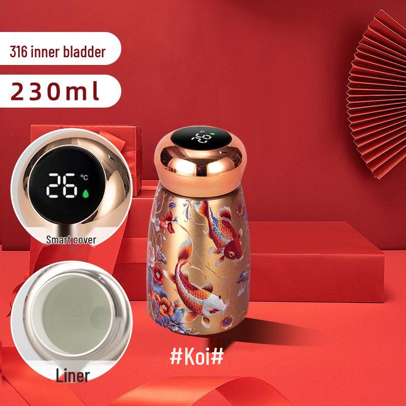 Smart Stainless Steel Insulated Cup with Temperature Display - Portable and Stylish Mushroom Design
