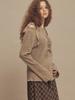 SETSETSET Water Lily Pattern Ribbon Knit Top Melange Beige