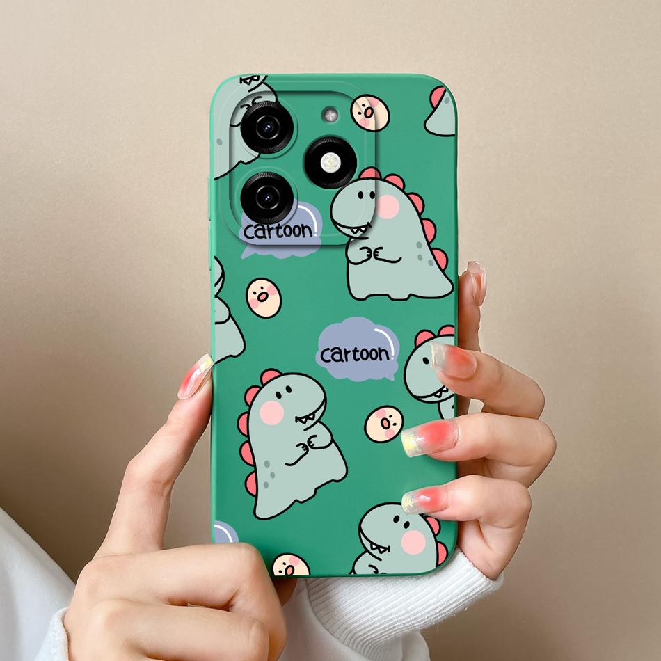 Dinosaur Case For infinix Smart 8 Pro Plus Soft Back Cover Comfortable Liquid Silicone High Quality Phone Housing For Smart8 HD