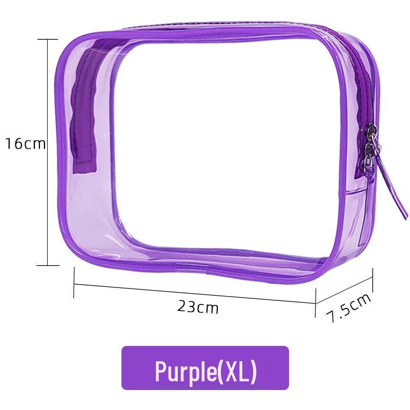 Large Transparent PVC Makeup and Toiletry Bag Set - Waterproof, Portable, Pink (2-Piece)