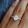 Classic Oval Elegant Jewelry Women, Light Luxury Round Diamond Ring, New Ins White Women's Style