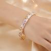 Colorful Glazed Cloisonne Floral Bangle Exquisite Painting Rhinestone Thin Bracelet Travelers