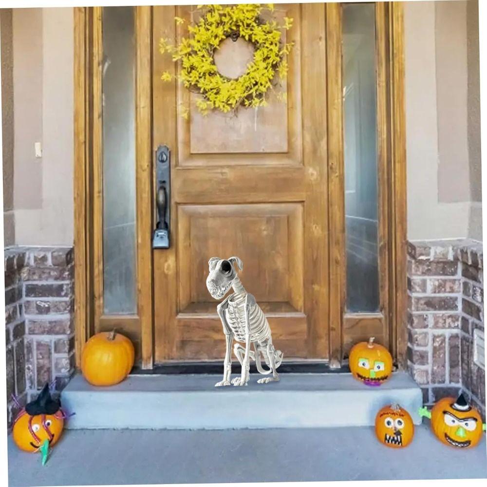 Scary Sitting Dog Skeleton Spooky Halloween Skeleton New Dog Skeleton  for Home Party Haunted House