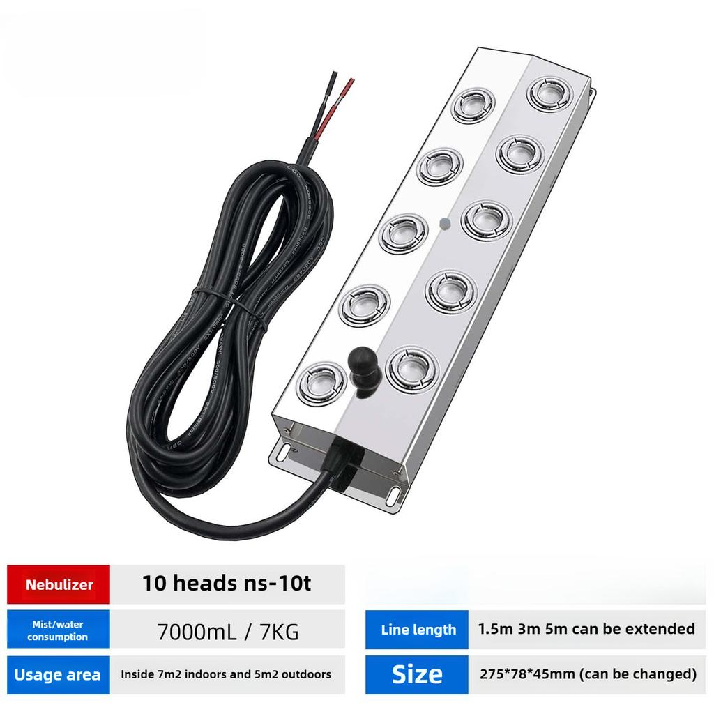 DC48V Ultraschall-Industrie-Luftbefeuchter mit 10/12 Sprühköpfen, Nebelgenerator für den gewerblichen Einsatz, Vernebler, Nebelmaschine für Gewächshäuser/Landschaftsbau