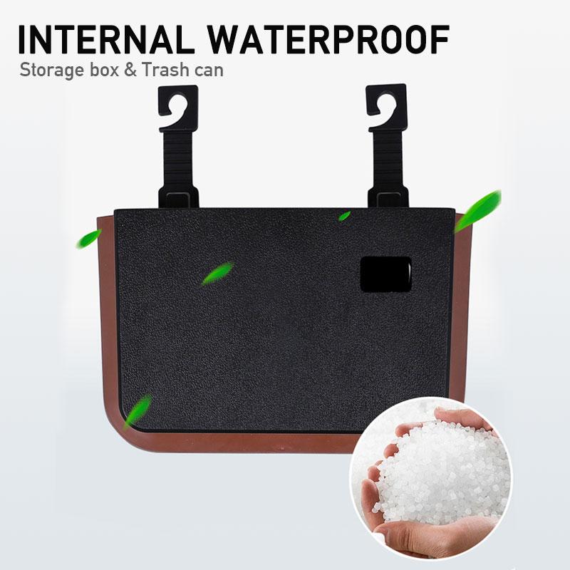 Foldable Hanging Car Trash Seat Back Can Litter Garbage Bin Double Layer Waterproof Storage Box for Cup Umbrella Auto Organizer