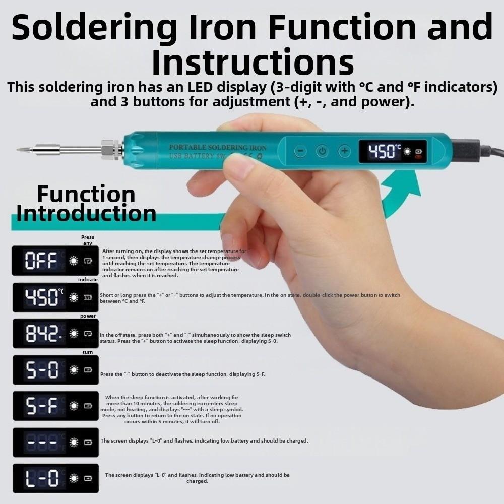 USB Powered Wireless Electric Iron Solder Welding Tool Kit Pen  Electronics Repair