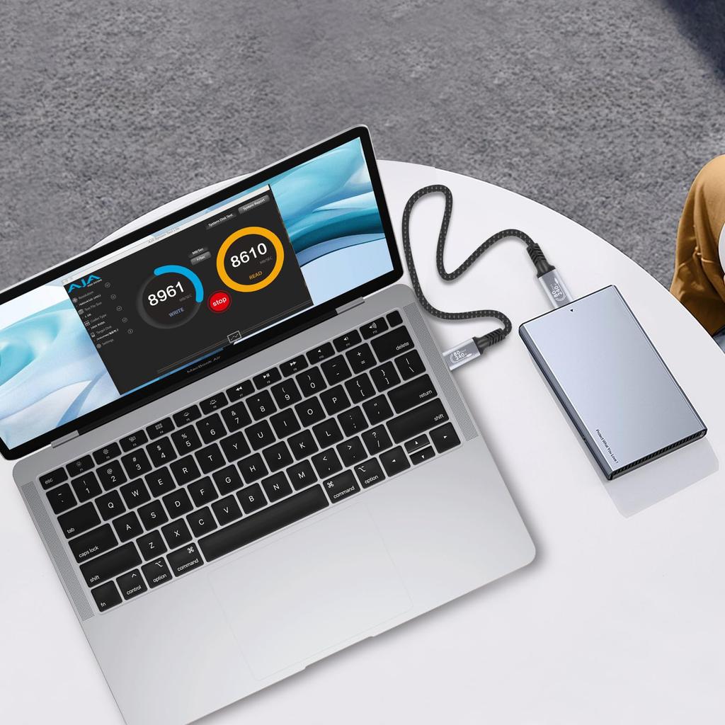 To 80Gbps Bidirectional Data 240W Fast Thunderbolt USB 3 Backward 8K Video Durable Nylon for Connecting Devices Such As iPhone Galaxy MacBook Android