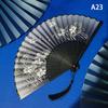 Vintage Chinese Style Folding Fan Bamboo Hand Fan Wooden Shank Classical Dance Fan With Tassel Elegent Female Fan Home Decor