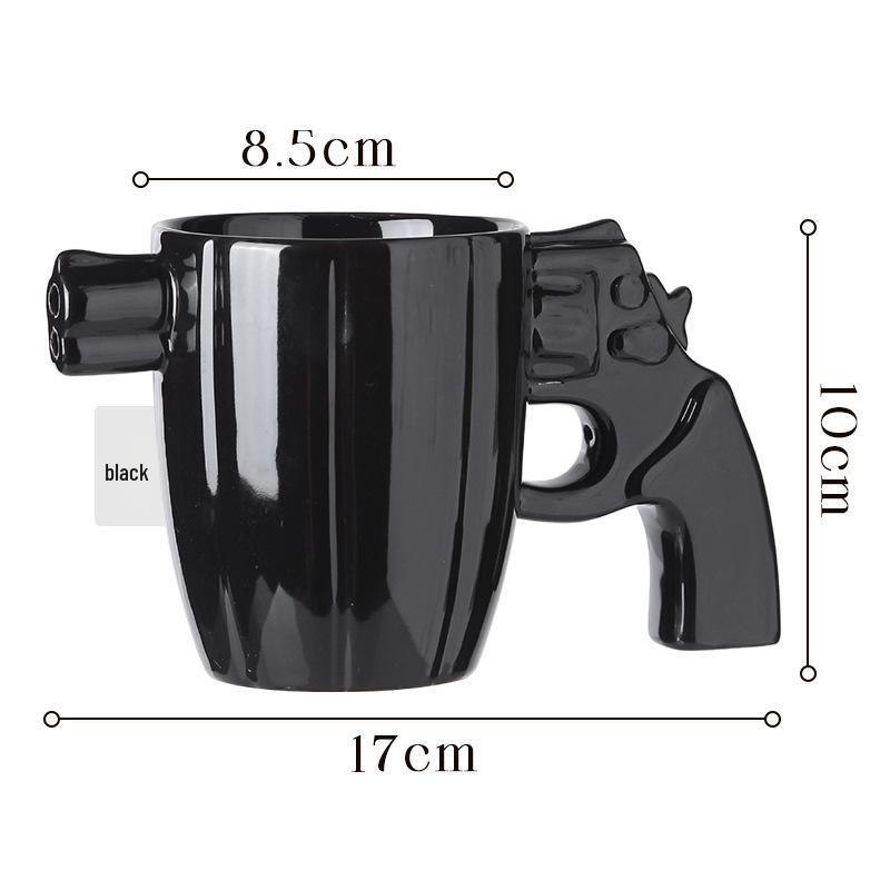 

Military Style Explosion-Proof Ceramic Mug: Creative Revolver-Shaped Coffee Cup with Large Capacity 301-400ml