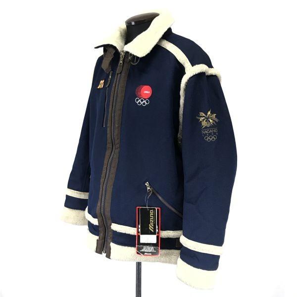 Japan 1998 Nagano Olympics Official Team Boa Jacket Men LL Navy Mizuno(USED)