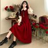 Dress Academy style long-sleeved retro Mori skirt temperament thin French long dress women's clothing autumn and winter new