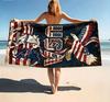 Vintage American 250 Years Doodle Print Beach Towel, Large Microfiber Sand Free Quick Dry Towel for Vacation Towels Bt21