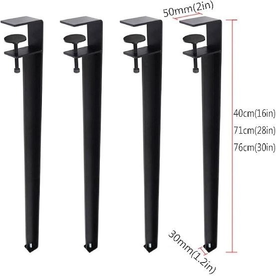 4 Stück Metall-Tischklemmenbeine,Verstellbare Kaffeetischbeine,F-Form Esstischfuß,Eisen Werkbankstützbeine,DIY Bartische Beine,Kein Bohren Design,mit