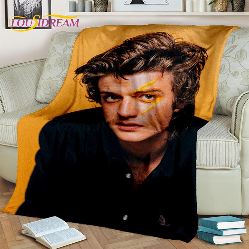 HD Printing Joe Keery Actor 3D Blanket,Soft Throw Blanket for Home Bedroom Bed Sofa Picnic Travel Office Rest Cover Blanket Kids