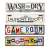 Retro Laundry Room Sign Distressed Metal Wall Art Sign Rectangular Decorative Sign for Home Game Room Decor