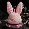1Pcs Gothic Plush Rabbit Keychain With Soft Fluffy Texture And Cool Punk Design Perfect For Bag Decoration And Gifting
