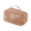 Durable Solid Color Mesh Cosmetic Bag Zipper Transparent Makeup Pouch Large Capacity Lightweight Toiletry Storage Bag Lipstick