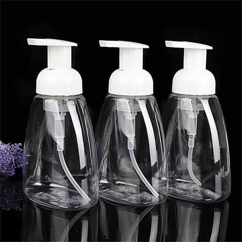 300ML Foam Bottle Transparent Mousse Bubble Bottle PET Plastic Hand Washing Liquid Bottle Facial Cleanser Soap Liquid Bottle