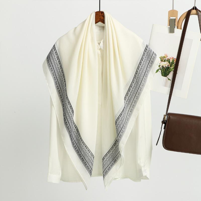 

Silk scarf women s spring and autumn new cashew print Bali yarn versatile square scarf fashion warm outer shawl scarf 104*104cm