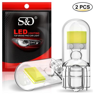 2 szt. Najnowsza żarówka LED T10 W5W Sapphire COB Drive-Free Led żarówka klinowa 168 194 Led 5w5 wnętrze samochodu lampa kopułkowa do czytania Super jasne 12V światła samochodowe 6000K
