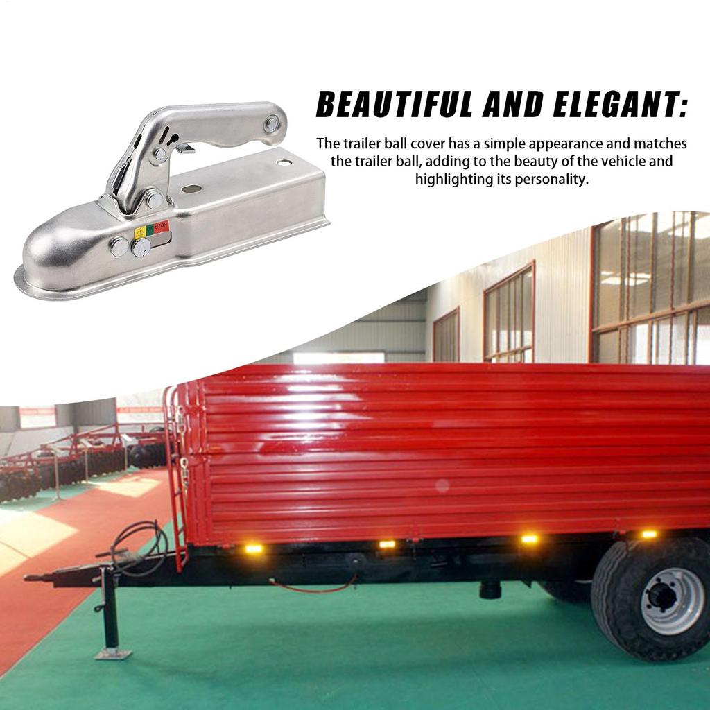 Trailer Hitch Coupler 1.97 Inch Heavy Duty Attachment Trailer Ball Cover Coupler Connector For Rv Truck Car Boat Caravan Tow Atv