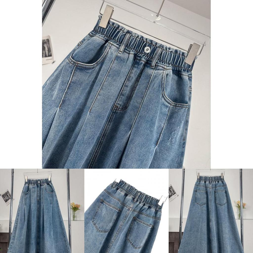 Denim A Line Skirt For Plus Size Women With Button Details For Fall 2025