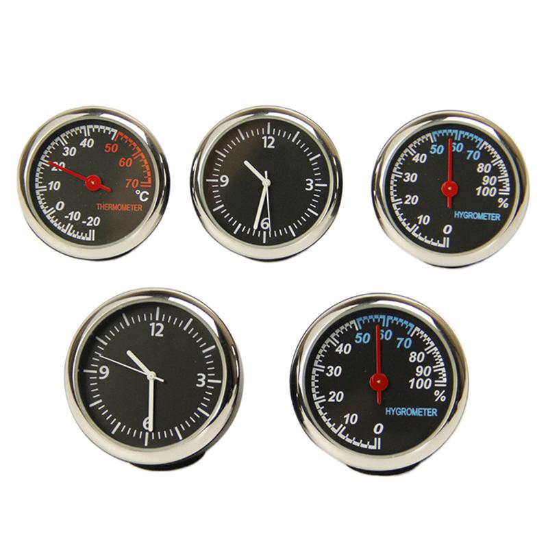 Mini Car Digital Clock Auto Thermometer Hygrometer Anti-slip Base Stable Automotive Accessory for Bumpy Road Driving