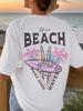 Life Is a Beach Letter Printing Cotton Tshirts for Women Summer Casual Comfortable Short Sleeve Loose ONeck Female Clothes