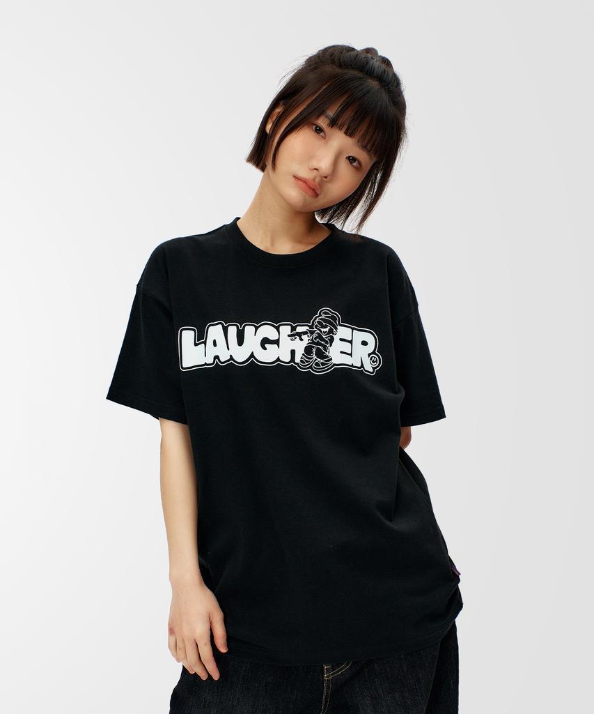 LAUGHER [2Pack] Signature Logo T-Shirt - Black & White