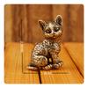 Brass Cat Figurine Handcrafted Miniature Statue Handicraft Tiny Kitten for Collectors,