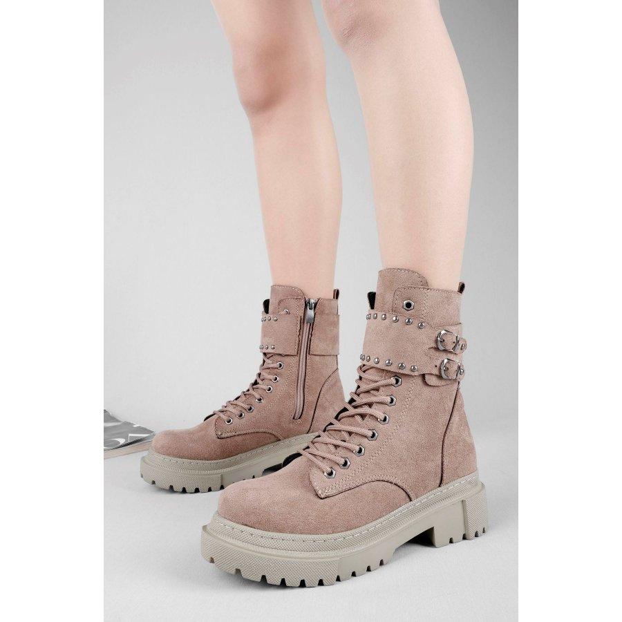 

Женские замшевые повседневные ботинки на толстой подошве