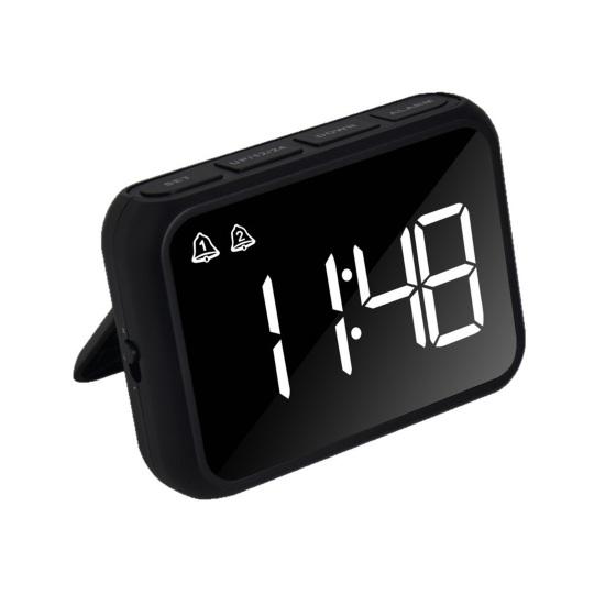 Digital Alarm Clock with Stand Rechargeable Volume Adjustable Large LED Display Electric Clock Portable Travel Cordless