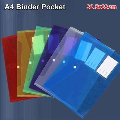 1 Pièce Dossiers de Documents Transparents avec Poche pour Étiquette Enveloppes Portefeuille à Bouton Pression pour École Bureau Maison