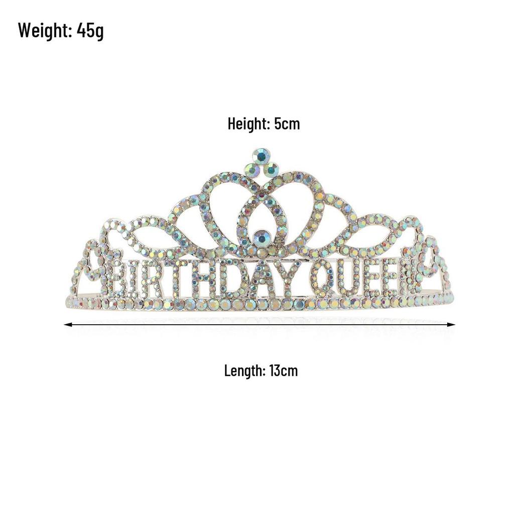 Pettine per capelli con corona da Regina del Compleanno in strass