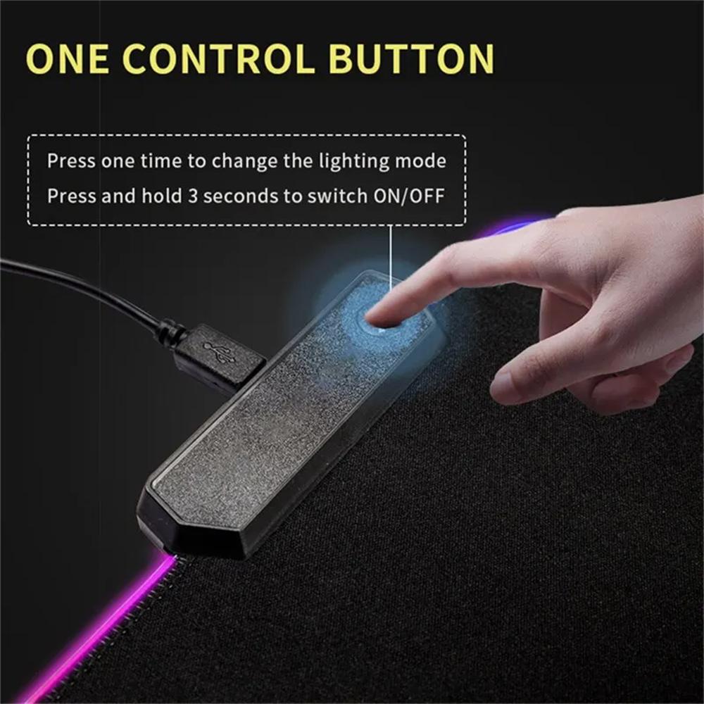 RGB Sechseck Gaming Mauspade XXL Rutschfester Teppich Schreibtischunterlage Computer Zubehör Büro Geometrisches Mauspade Leuchtende Erweiterte Spielmatte
