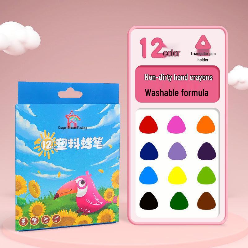 Washable Water-Soluble Colored Crayons for Kids - No Mess, Ideal for Kindergarten & Primary School