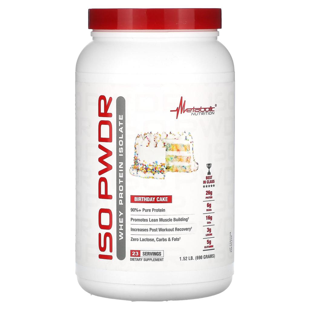 Isopwdr, Whey Protein Isolate, Birthday Cake Flavor, 690G(1.52Lb)