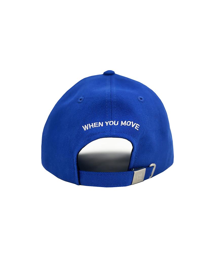 WHEN YOU MOVE Signature Symbol Logo Embroidered Ball Cap Blue