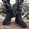Men's Plus Size Military Combat Boots - Mid-Top Desert Workwear for Outdoor Camping and Security