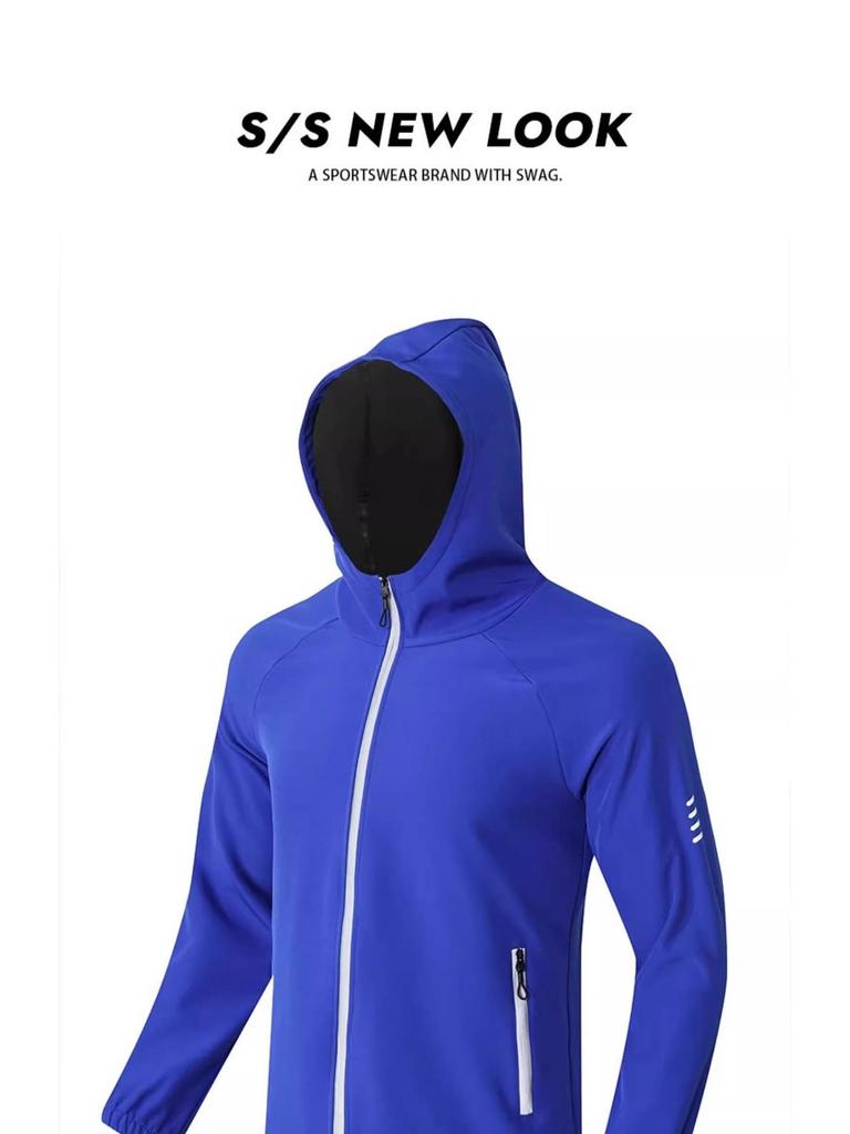 Unisex Winter Outdoor Windproof Velvet Jacket with Reflective Zipper for Cycling, Running, and Leisure Activities.