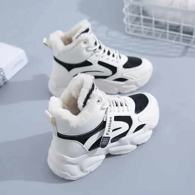 2025 New Winter Women's Warm Sports Shoes Thick Soled Snow Boots Ankle Boots Women's Casual Plush Cotton Boots Zapatos Mujer