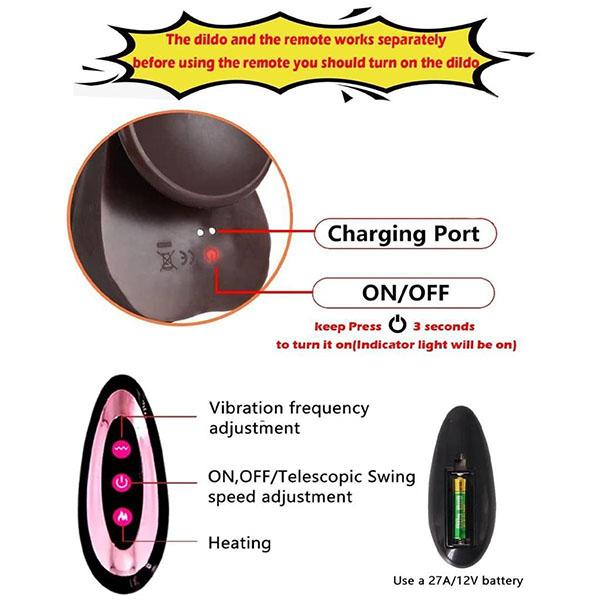 Insertion Vibrator Remote Control with 10 Vibrations and 10 Insertion Patterns G-Spot Dildo with Powerful Suction Cups Realistic Dildo, Adult Toys