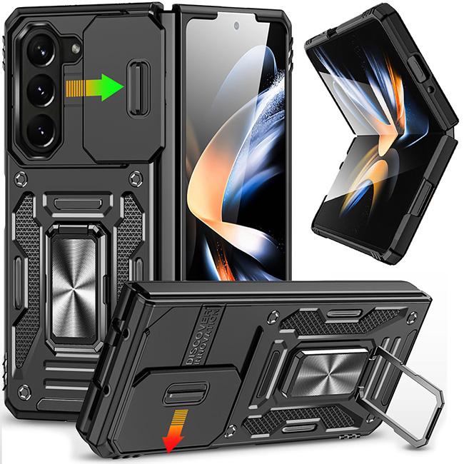 Armor Shockproof Case For Samsung Galaxy Z Fold 7 Cover With Ring Magnetic Holder Coque Fundas Samsung Z Fold 6 Case Fold6 5G